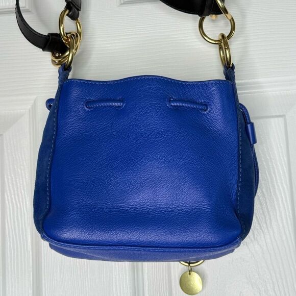 See by Chloé Mini Blue Suede Leather Crossbody Bag - Picture 9 of 16